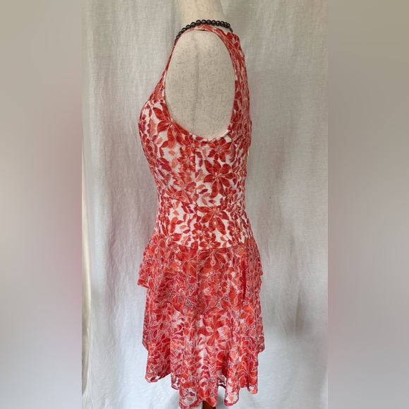 BCBG!! Orange and White Lace Sleeveless Dress by BCBGeneration Size 6 - Picture 3 of 15